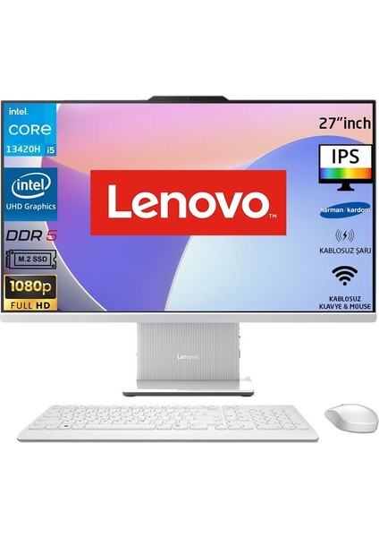 ıdeacentre Aıo Intel Core I5 13420H 24GB 512GB SSD W11PRO 27" Fhd All In One Bilgisayar F0HM0045TRS7 Snertech
