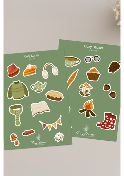 Cozy Temalı Sticker Seti - 6 Adet / Ajanda, Defter,bullet Journal,scrapbook fırsatları