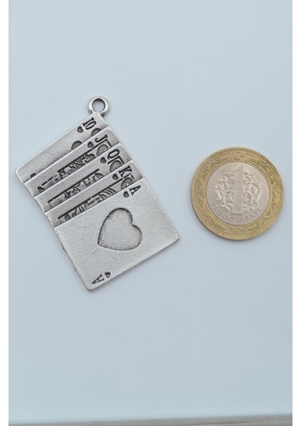 Poker- İskambil Gümüş Kaplama Kolye Ucu modelleri