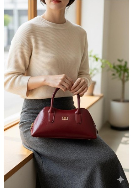 Kırışık Rugan Kadın El ve Omuz Çantası Zarif, Şık ve Kaliteli