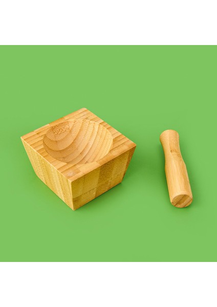 Bambu Kare Havan - Açık Kahverengi - 7X10X10 cm modelleri