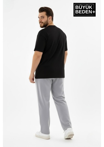 Erkek Büyük Beden Rahat Kesim Paça Reçme Ar Baskılı Beli Lastikli Eşofman Altı SPR26EA952-1 modelleri