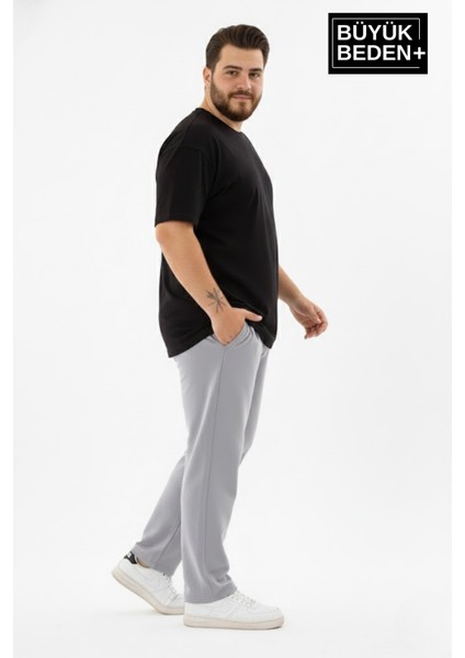 Erkek Büyük Beden Rahat Kalıp, Lastikli Bel, Paça Reçmeli Eşofman Altı SPR26BEA952 fiyatları
