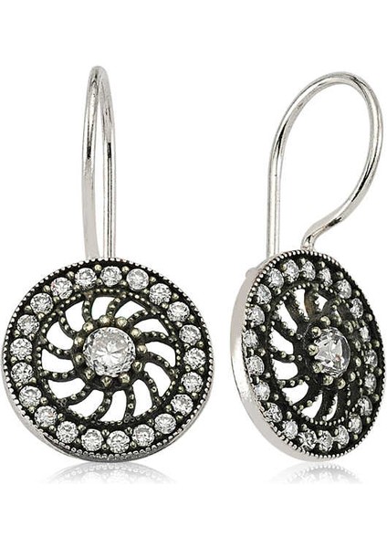 925 Ayar Gümüş Taşlı Sallantılı Çiçek Küpe EA1760005 (972972)