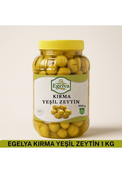 Domat Kırma Yeşil Zeytin 1 kg – Ege’den Sofralık Doğal Lezzet
