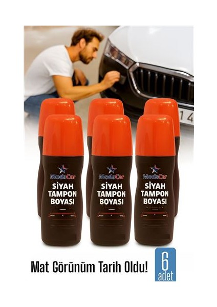 Hsnet 6 Li Siyah Tampon Boyası Solmuş ve Matlaşmış Tamponlar Için Hızlı Yenileme