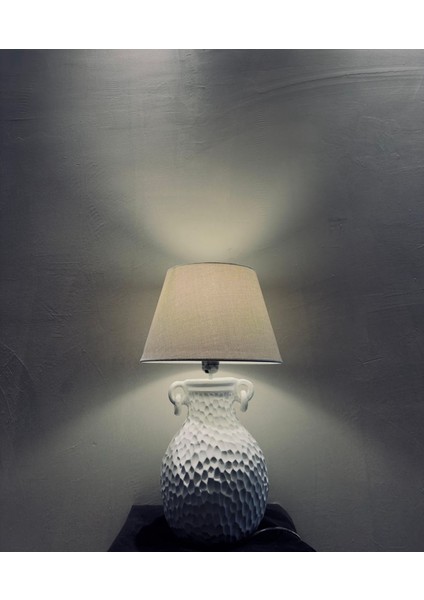 Çekiç Dokulu Amfora Seramik Masa Lambası – 38X20 cm Rustik ve Sofistike Dekoratif fiyatları
