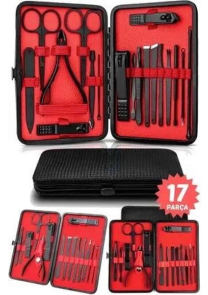 17 Parça El Ayak Bakım Seti Tırnak Temizleme Manikür Pedikür Cımbız Törpü Tırnak Makası modelleri