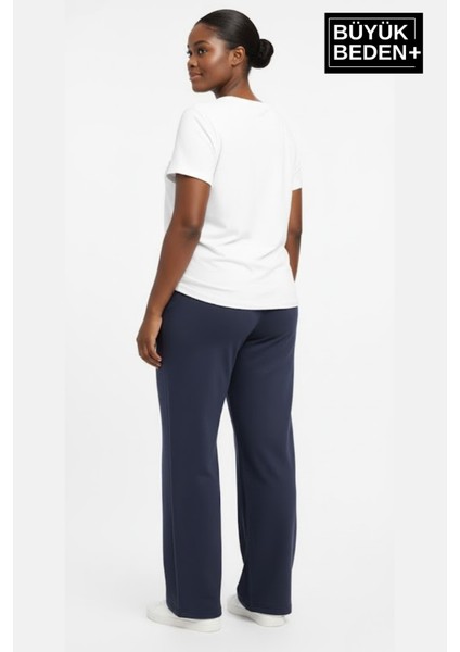 Kadın Büyük Beden N Logo Baskılı Rahat Kesim Lastikli Bel Paça Reçme Eşofman Altı SPR26EAK952-4 fiyatları