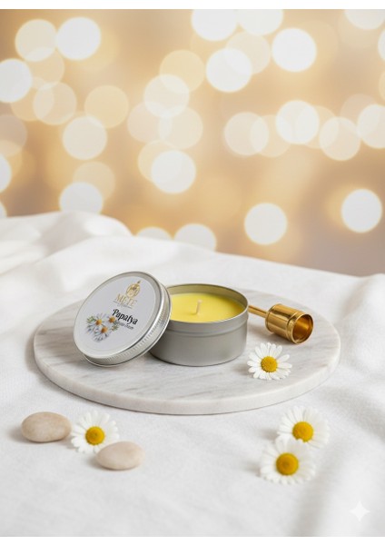 Papatya Aromalı Teneke Mum