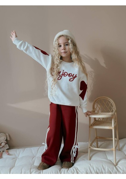 Kız Çocuk Enjoy Fiyonk Detaylı Sweatshirtli Kışlık Takım