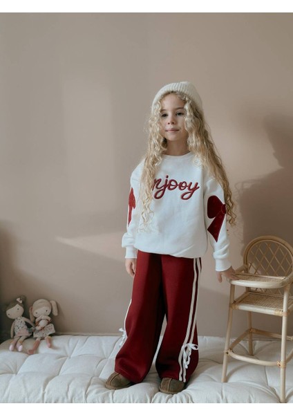 Kız Çocuk Enjoy Fiyonk Detaylı Sweatshirtli Kışlık Takım fırsatları