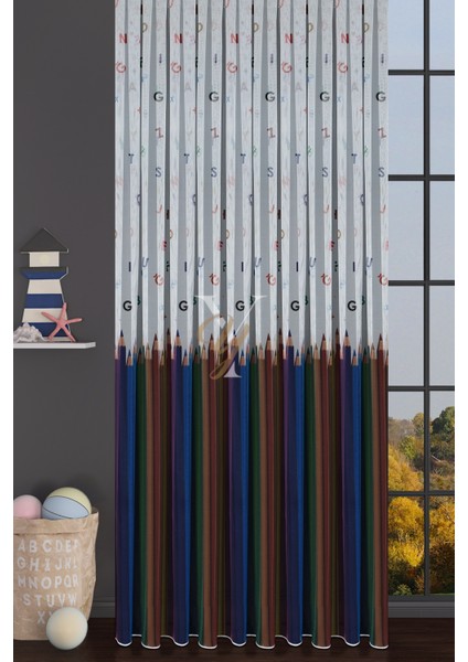 Baskılı Kurşunlu Grek Tül Perde Çocuk Kalem fiyatları