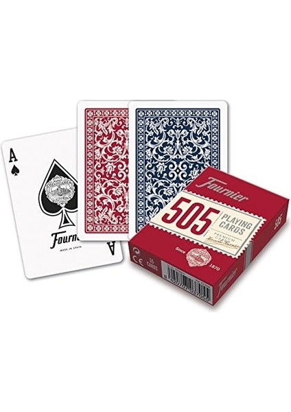 Fournier Poker Oyun Kartları Nº 505, Standard Endeks, Kırmızı Veya Mavi