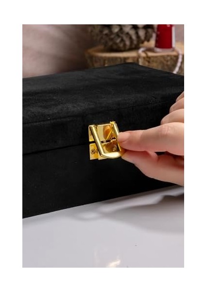 Aynalı Siyah Kadife Organizatör, Takı Kutusu