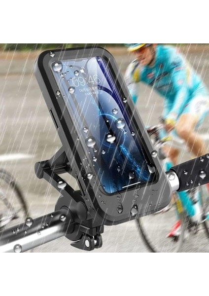 Mobile Portatif Motosiklet Bisiklet Su Geçirmez Telefon Tutucu Siyah