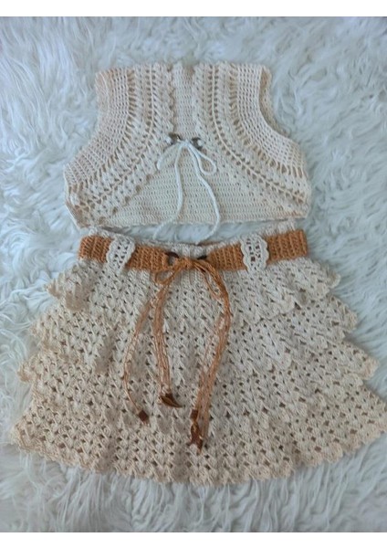 Örgü Etek Bolero Takımı