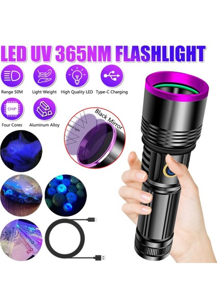 F.b.ı F-365 Uv 20W Şarjlı 26650 Pilli Profesyonel El Feneri