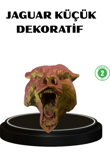 Gold Kırmızı Jaguar Duvar Dekoru Asılabilir Hediyelik 3D Heykel 20X16 cm - BI001V-4YVOT3