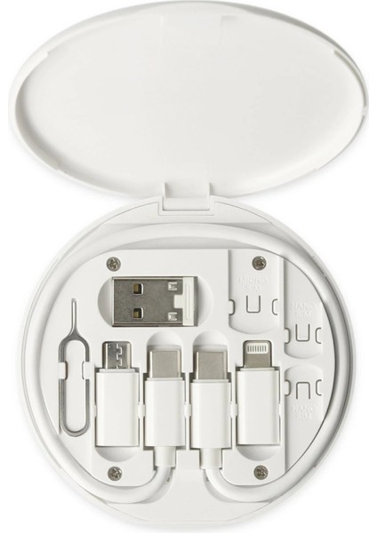 OMR02 SN06 3in1 Kablo ve Kart Düzenleyici - Beyaz