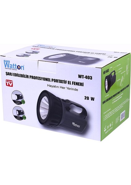 Şarj Edilebilir Profesyonel Portatif El Feneri WT-403 fırsatları