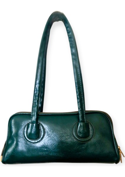 uzun saplı kadın omuz ve el çantası baget yeşil ve siyah fırsatları