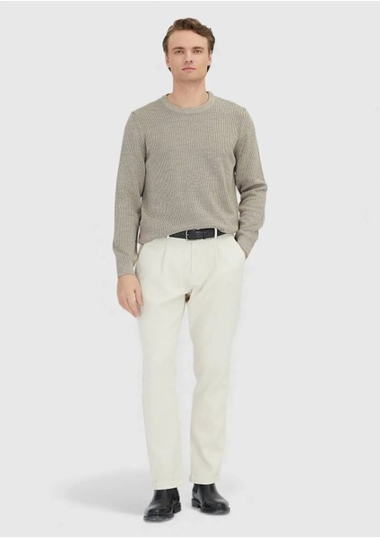 Bej Bisiklet Yaka Selanik Yün Karışımlı Triko Kazak fiyatları