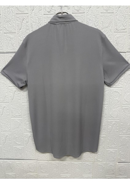 Kısa Kollu Bürümcük Doku Sade Gömlek fırsatları