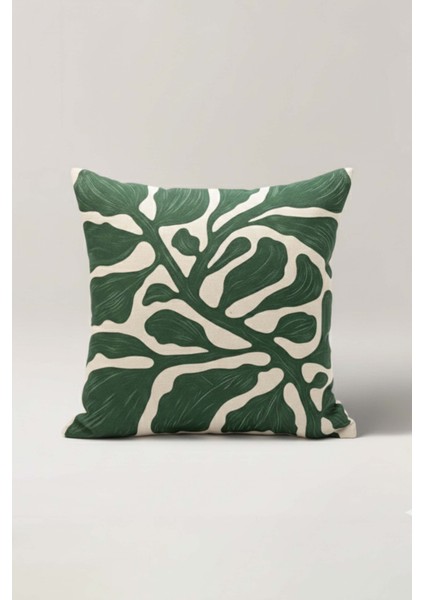 Soyut Tropikal Yaprak Kırlent Kılıfı 45X45 cm