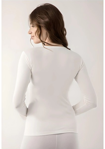 Vivaldi Kadın Beyaz Uzun Kol Bisiklet Yaka Body Likralı 352 fiyatları