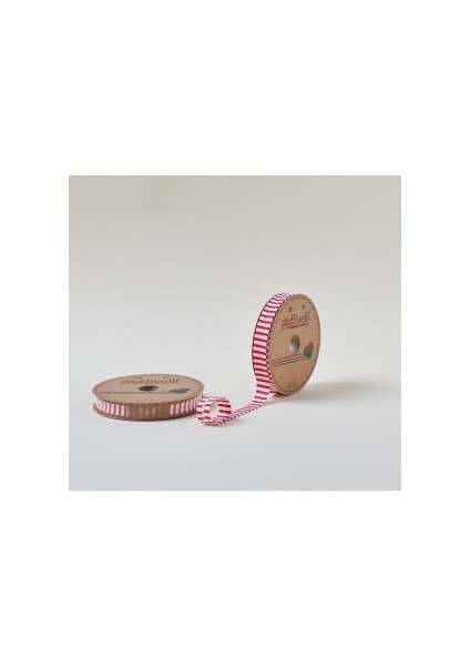 Biye Kalın Çizgili Katlı F03 Kırmızı 2 cm 25 Metre %65 Koton %35 Polyester