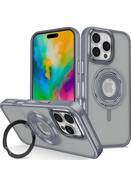 iPhone 16 Pro Max Banza Magsafe Standlı Kapak - Titan Gri