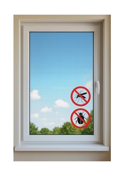 Tek Kanat Pratik Sineklik, 0.75 m x 1.25 m Tül, Kapı & Pencere Uyumlu, 4 M Yapıştırma Bantlı (4 Adet)