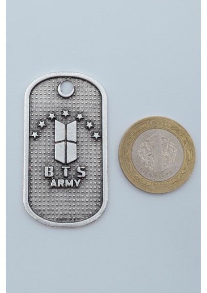 Bts Army Künye Gümüş Kaplama Kolye Ucu modelleri