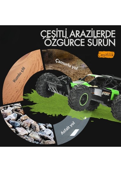 Uzaktan Kumandalı Şarjlı Işıklı Dev Buggy Off Road Yüksek Hızlı 15/km Yapan Arazi Arabası 40CM fırsatları