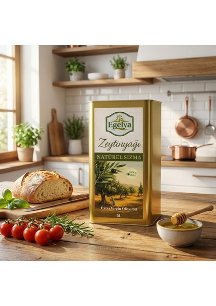 Natürel Sızma Zeytinyağı 5 L Teneke – Soğuk Sıkım – Yeni Hasat – %100 Doğal indirimleri