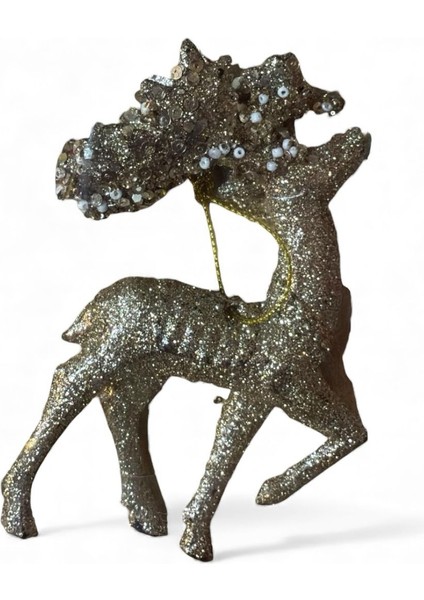 Yılbaşı Gold Simli Geyik Figürü fiyatları