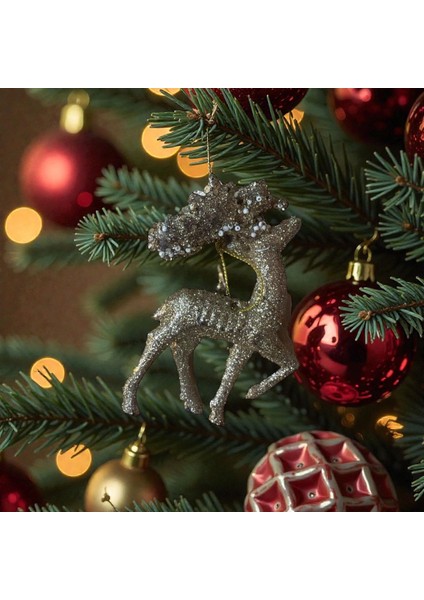 Yılbaşı Gold Simli Geyik Figürü modelleri