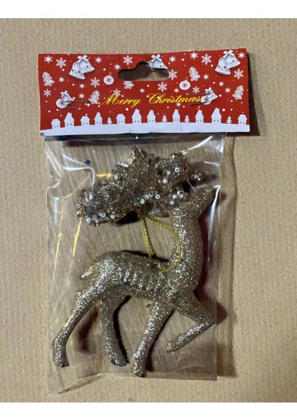 Yılbaşı Gold Simli Geyik Figürü fırsatları