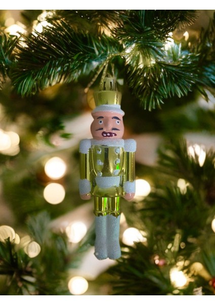 Altın Renkli Üçlü Yılbaşı Çam ve Kurşun Asker Seti, Şık ve Eğlenceli Dekorasyon