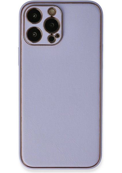 iPhone 13 Pro Kılıf Coco Deri Silikon Kapak - Açık LILA-(5796) - ME001W-515JK9