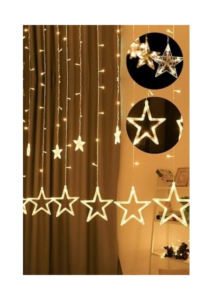 8 Fonksiyonlu Dekoratif Yıldız LED 12 Sarkıt Yıldızlı LED Işık Yılbaşı Işık Dekoratif Işık Yıldızlı Perde LED Saçak LED Ip LED Su Geçirmez LED Bahçe Süsleme LED (Yıldız) modelleri