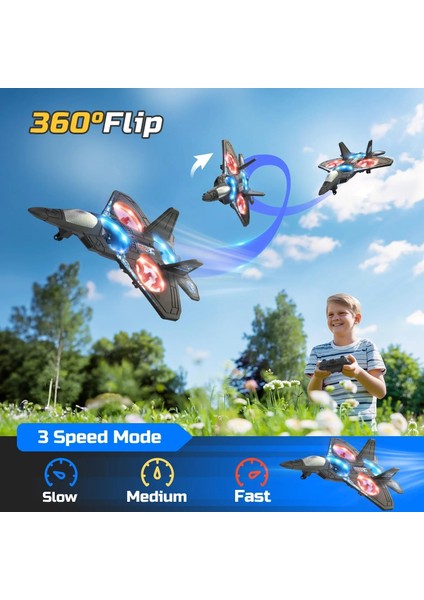 Çocuklar Için Uzaktan Kumandalı Uçak Drone, Erkek Çocuklar Için Hobi Rtf Rc Uçak Oyuncakları, F22 R