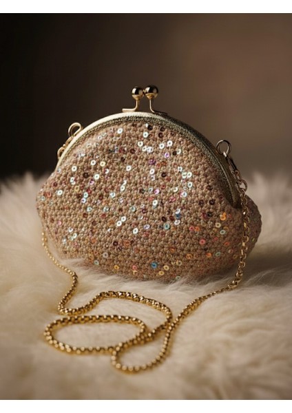 ✨ El Yapımı Işıltı Pullu Örgü Portföy Çanta ✨