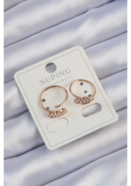 Xuping Rose Renk Zirkon Taşlı Su Yolu Küpe - TJ-BKP9430