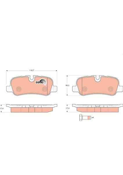 GDB1632 Fren Balatası Arka Land Rover Dıscovery L319 Range Rover L322 L320 LR019627