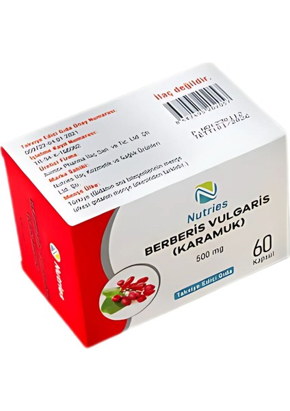 Berberis Vulgaris (Karamuk) 500 Mg 60 Kapsül