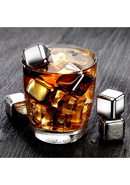 6 Parça Metal Kaplama Soğutma Buz Küpü
