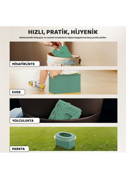 Lazımlık, Portatif Seyahat Tipi Katlanabilir Taşınabilir Çocuk Tuvaleti, Yeşil indirimleri