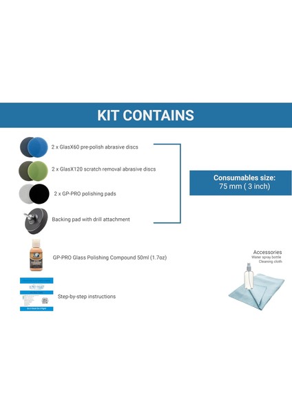 Cam Çizik Giderme ve Parlatma Kiti 3'' Matkap Uyumlu Cam Cilası Tüm Cam Yüzeyler Için 36 Parça modelleri